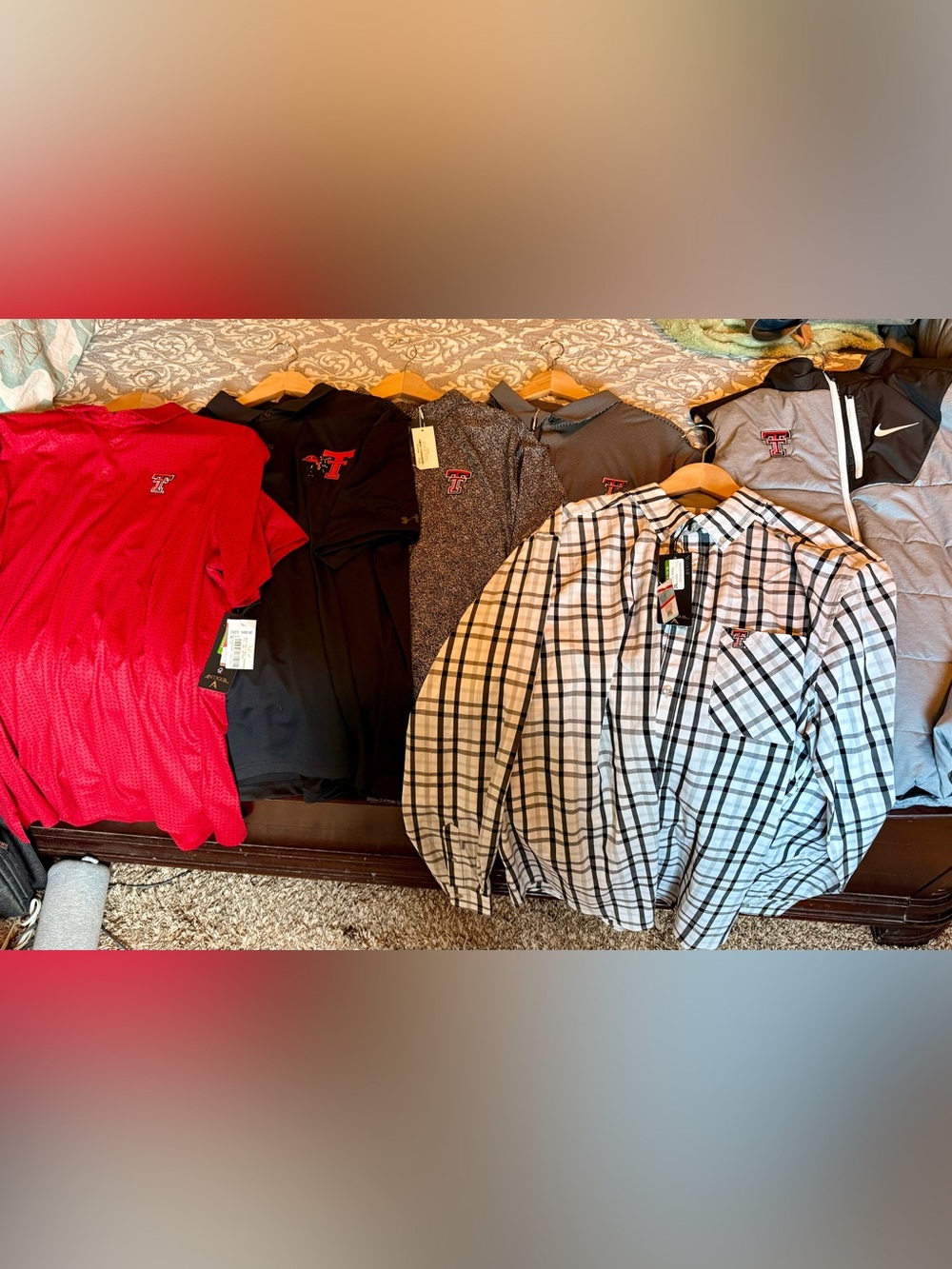 NWT 4 2xl Texas Tech polos, dress shirt, Nike vest. under armour, Cutter&Buck